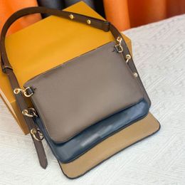 Designer tassen Crossbody schoudertas dames koppeling tas handtas tas metalen ring verbonden drie individuele ritssluiting zakje afneembare verstelbare lederen band