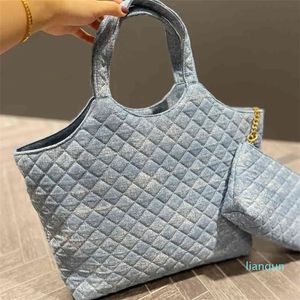 Bolsos de diseñador Bolso de diamantes Bolso de mano con logotipo grande para mujer Bolso de compras tipo mensajero de hombro simple y generoso de cuero con billetera