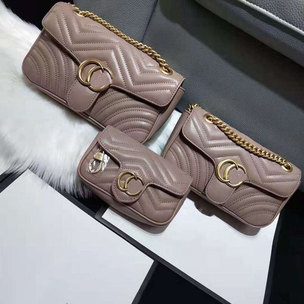 Sacs de créateurs Sac à main Sac fourre-tout Femmes Mode Marmont Classic Cross Body 3 Tailles Luxe Cuir véritable avec numéro de série 2022 Nouveaux articles 26cm2