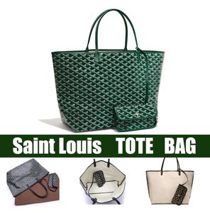 Totas de alta calidad Bolsa de diseño de lujo Saint Louis PM Bag Bag Negro verde vintage Bag de hombro grande
