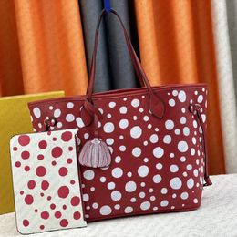 Bolsos de compras de alta calidad Bolsos de diseñador de gran capacidad Bolsos de mano 2 unids/set Bolsos de punto ondulado Bolsos de hombro rojos Bolsos de mano de mano Bolsos de mujer con monederos