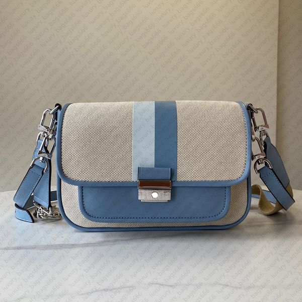 Sacs de créateurs Sacs à bandoulière de luxe Sacs à bandoulière à rayures bicolores joints avec peau de vache et toile Sacs pour femmes en cuir sangle tissée en nylon Pochette Sac en cuir véritable