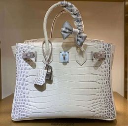 Designer Tassen Luxe mode totes diamant gesp tas grote capaciteit messenger tas himalayan witte diamanten set zak krokodil dames tas hrss