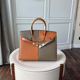 Sacs de créateurs Fourre-tout de mode de luxe Sac à main en cuir imprimé palmier contrasté cousu en cuir de vache Sac à main pour femme de grande capacité sans bandoulière