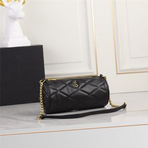 Designer Bags Luxe handtassen Purse Women Sade Mini gewatteerde schapenvachtleer Ronde Tube Handtas Crossbody Bag 699703