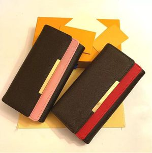 Sacs de créateurs de luxe Leggings rouges femmes long sac à main multicolore designer Coin Wallet clip boîte originale poche à glissière classique pour femme L2210011