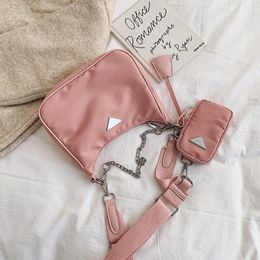 Sacs de créateurs sacs à main de luxe hobo sac fourre-tout en nylon de haute qualité 3 en 1 larges bretelles élégantes sangles de chaîne zippées sacs à bandoulière simples