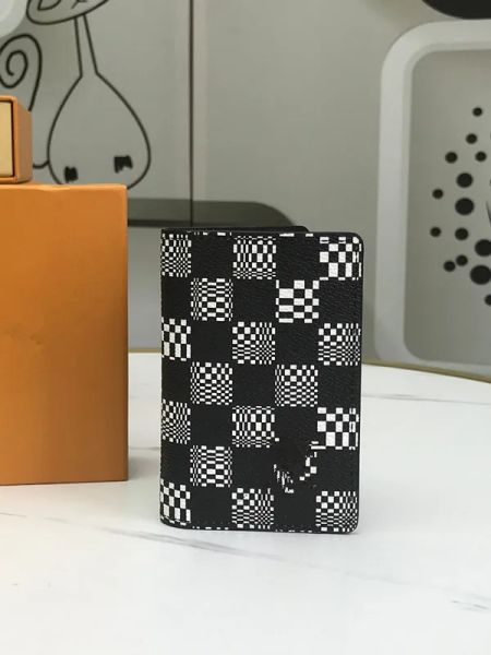 Bolsos de diseñador Hombres Cartera múltiple Marca clásica Mosaico Rejilla Tarjeteros Tablero de ajedrez en blanco y negro Cartera corta estampada Marcas de lujo Hombre Bolsos de embrague Bolsillo