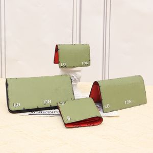 Designertassen Korte portefeuilles voor heren Slanke lange portemonnee Pakclip Blauw Groen Letter Graffiti Zippy Clutch Bags Merk Meerdere kaarttassen Unisex Portemonnees Ritsvak