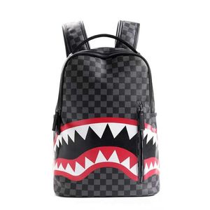 Designer Tassen Nieuwe trendy luipaard Women Lady Backpack Bags Shark Tand School Backpack Polyester Designer Backpack met rits pocket si 199h
