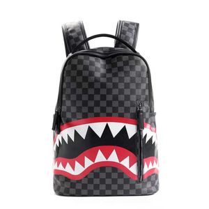 Designer tassen Nieuwe trendy luipaard Women Lady Backpack Tassen Shark Tand School Backpack Polyester Designer Backpack met rits pocket SI 188Z