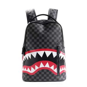 Bolsas de diseñador Nuevo moderno Leopardo Mujer Bolsas de mochila Mochila de la escuela de los dientes de tiburón Mochila de diseñador de poliéster con bolsillo con cremallera SI 293D