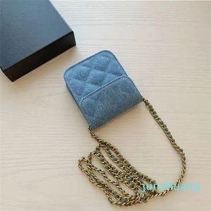 Designer - Tassen portemonnees Portemonnee blauw casual denim portemonnees clutch handtassen voor Charm Women 2024