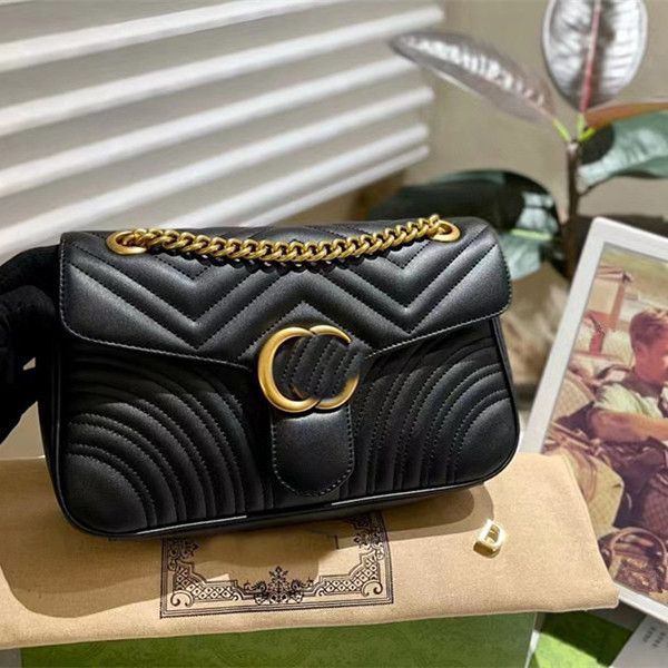 Bolsos de diseñador Bolsos de hombro Manija Cadena Bolso de mujer Bolsos cruzados Bolso de mano 19 modelos Bolsos de lujo para mujer Letra G Patrón Logotipo dorado