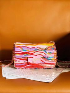 Sacs de créateurs Sacs à bandoulières de qualité supérieure les derniers sacs de collecte de vacances paillettes de gradient arc-en-ciel durables avec une boîte d'emballage complète