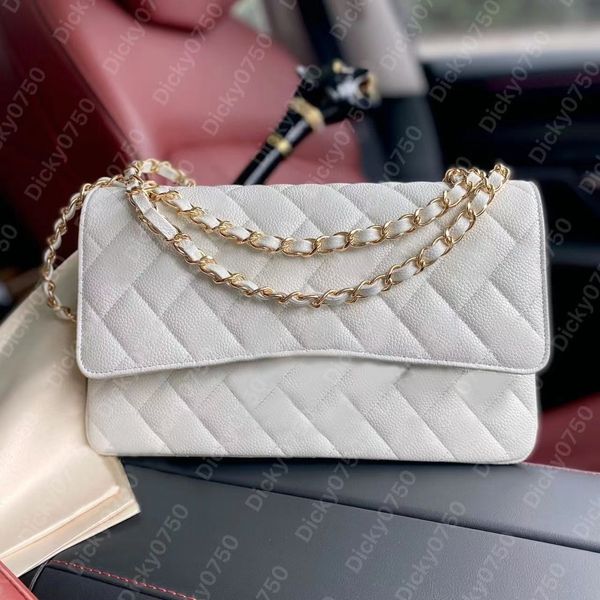 Bolsos de diseñador Bolso Slling bolso Bolso de mujer blanco Tasche bolso de hombro de lujo sac de luxe bolsos woc Bolso de cuero de caviar Cartera con solapa en cadena negro Crossbody dciky0750