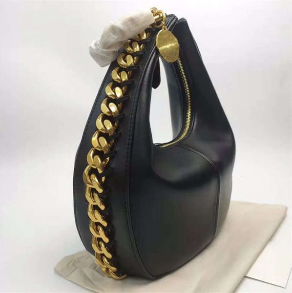 Sacs de créateurs Stella Mccartney Frayme Sac à bandoulière zippé moyen Petits sacs Hobo en cuir avec sac à main Designer de luxe Sac à main en or noir S3DG3