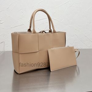 Designer tassen tote geweven boodschappentas 2ps handtas echt leer groot capaciteit pocket stevige kleur hogere kwaliteit vrouwen mode schouder ba