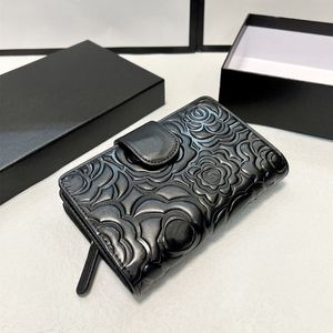 Designer tassen portemonnee Coin Card Holders Purse Hoge Kwaliteit Sarah Key Pouch Leather Envelope Wallets Korte zwarte portemonnee Camellia