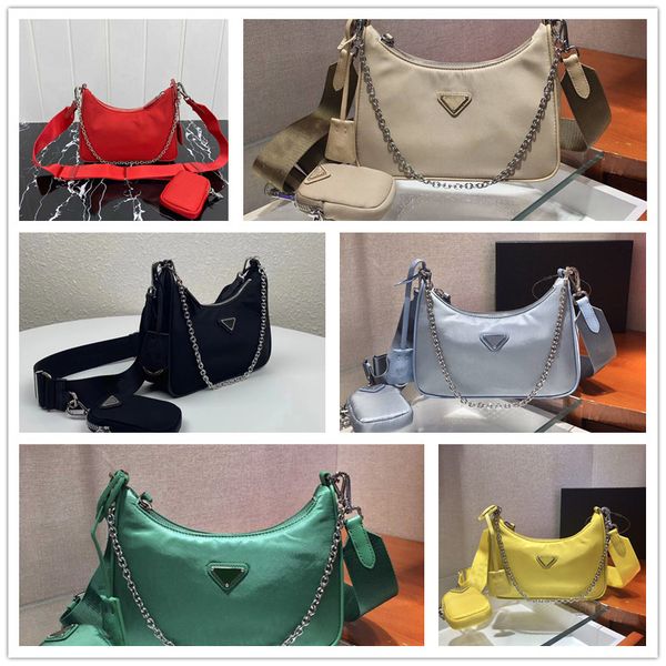 bolsos de diseñador bolso hobo de nylon bolso de mano bolso de mano de lona Reedición 2005 bolso de cuero para mujer hombre bolsos de mano 3 piezas hombro axila cleo Re Edition bolso hobo