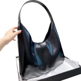 Sacs de créateurs Sacs à main pour femmes Sacs à main Lady une épaule Chaînes en cuir véritable aisselles Fourre-tout Mode brillant gros métal LOGO sac taille 38cm