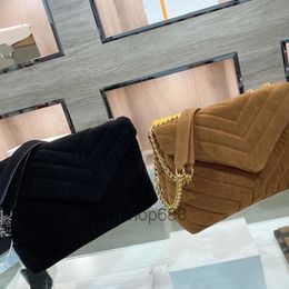 sacs de créateurs Femmes ysiykiy marque LOU Messenger Bag Lady Sac à bandoulière Chaîne Cross Body Sacs Mode Plain Hasp Corduroy Hardware Lettre Sac à main interne