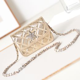 Sacs de créateurs Femmes Classiques Sacs à double rabat Mini sac de ceinture Étoiles Diamant Cuir Verni Marque de luxe avec boîte