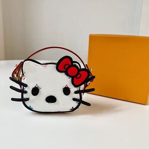 Sacs de créateurs Femmes Porte-monnaie Marque de luxe Couleur Lettre Stockage Portefeuille Poche Mignon Chat Dessin animé Dames Pochette avec chaîne Sacs à bandoulière Totes Charms Pendentif