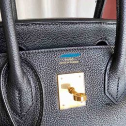 Дизайнерские сумки Женские сумки Полное ручное шитье Восковая нить 25 30 35 Черное золото Togo Кожаная платиновая сумка Hav Have Logo