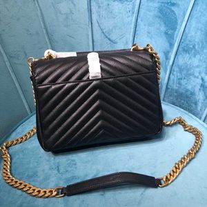 Designer BagSgenuine Leather Purse Messenger Luxe Designer Dames Purse Black Chain Zwart Schoudertas Lady Crossbody Bag