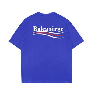 Designer Balanciaga T-shirt Printemps et été Cola Wave Manches courtes Hommes et femmes Même style Lâche et polyvalent Casual Half 5XL