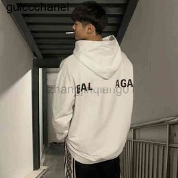 Designer Balanciagas Sweat à capuche surdimensionné Vintage Luxe Blanc Paris Marque de mode B Famille Lâche Casual Pur Coton Marque de mode Homme Femme Sweat à capuche