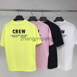 Designer Balanciagas T Shirt Vintage Surdimensionné Sweat Luxe Mode Printemps Été Nouvelle Lettre Coton Col Rond Court Hommes Femme Grand Balenciga Tee