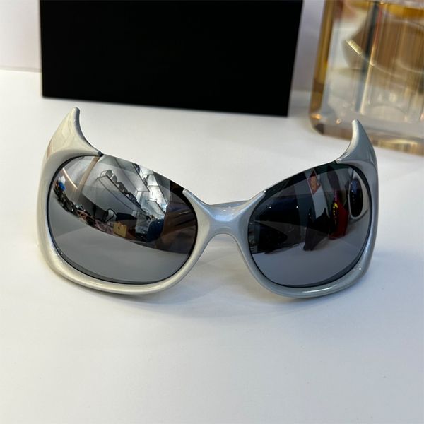 diseñador Balencaga gafas de sol mujeres gafas catwoman hombres gafas de sol diseñador euro americano exageración misterioso atractivo sexual estilo diablillo buena calidad lujo