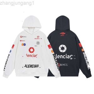 Diseñador Balencaigaity Sudadera con capucha Balanciaga Paris 2023 Nueva familia B Múltiples trajes de carreras clásicos Prendas confeccionadas impresas Suéteres con capucha desgastados 23SS