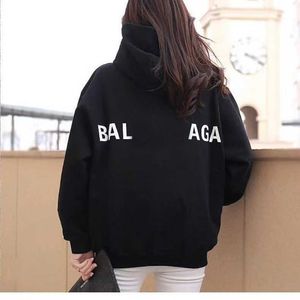 Designer Balencigas Hoodie dames voor- en achterkant Letters Pluche trui Puur katoen Heren- en damesmode Merk Hoodies Maat 5xl Tech Fleece Balencaigaity