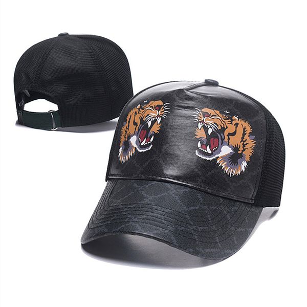 Designer Ball Cap Hats Hombres Mujeres Gapas de béisbol Bordado de tigre Casquette Sun Sol con letra Marca de moda negra Hats K-10
