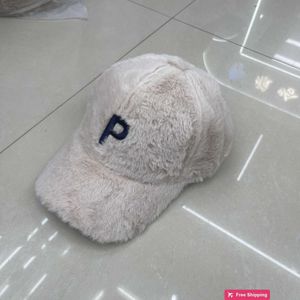 Designer Ball Caps Chapeau Femmes Hiver Nouveau Lapin Cheveux En Peluche Épaissie Chaud Canard Langue Chapeau Corée Du Sud Dongdaemun P-Label Baseball Chapeau HTL6