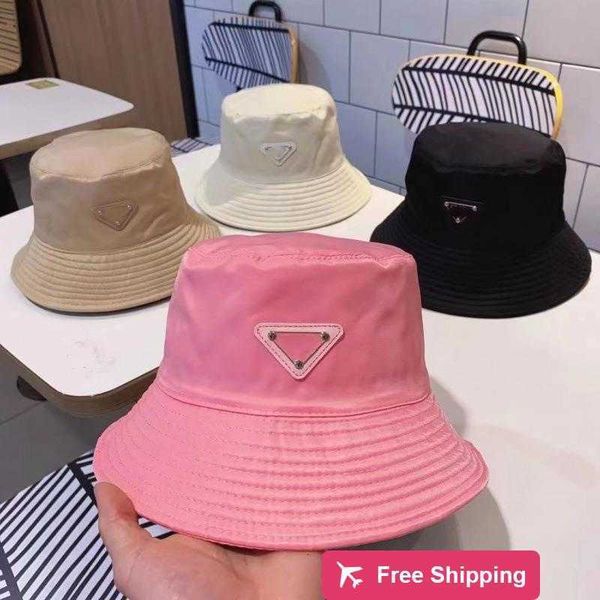 Designer Ball Caps Chapeau version coréenne, version haute pour femme, chapeau de pêcheur rose de la famille P, Yang Mi, même style Instagram chapeau pare-soleil triangle inversé EHL8