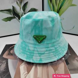 Designer Ball Caps Netizens Même Haute Qualité P Famille Triangle Inversé Tie Teint Chapeau De Pêcheur Chapeau De Soleil Pour Femmes Polyvalent Crème Solaire Rue Bassin VOC6