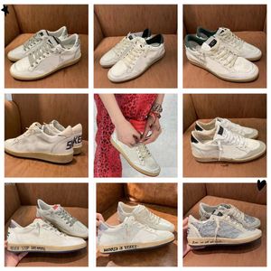 Designer ball star Golden Sports board shoes Hommes Femmes Chaussures en cuir ball star Luxe Chaussures de sport italiennes Blanc Argent Noir Classique Do Dirty Slide Shoes