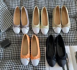 Designer ballerina platte schoenen dames lederen jurk schoen mode dame bootschoen