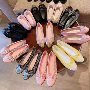 Designer Ballet Platte Jurk Schoenen Vrouw Leren Schoen Fluwelen Koeienhuid Bruiloft Dans Luxe Schoen