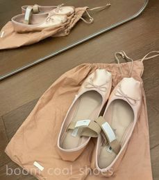 Designer Ballet chaussures plates ballerinas sandale rose bowknot bouche peu profonde chaussures célibataires pain mary jane chaussures plates chaussures de danse professionnelle