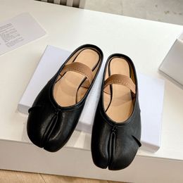 Chaussures de ballet de concepteurs Tapis partout mule à moitié pantoufles plates flates vintage jane poupée tête de balle chaussures talons talons simples