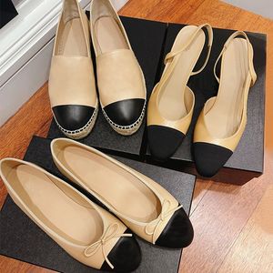 Designer Ballet Flats Slingbacks Sandaal Hoge Hakken Vissersschoenen Espadilles Balletschoenen Dames Feestkleding Schoenen Dikke Hoge Hakken Letter Strik Ballerina Schoenen S32