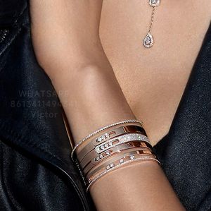 Brazalete de diseñador Pulsera para mujer Diamante Estilo clásico de lujo Chapado en oro de 18 quilates La más alta calidad de mostrador No se desvanecerá Regalos premium con caja 014 A