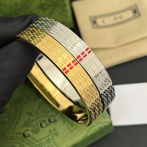 Designer Bangle Merk Dubbele Letter Armband Luxe Dames Roestvrij Staal 18K Verguld Zilver Armbanden Polsbandje Manchet Paar Partij Sieraden Kerstcadeau