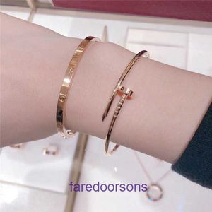 Designer Bangle Carter voor dames en heren JUSTE nagelarmband 18K Rose Gold Head Tail Diamond Couple hebben originele doos PYJ