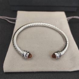 Bracelet de créateur Dy Twisted Wire Bijoux de luxe Bracelets plaqué argent mode hommes à la mode bracelet livraison gratuite Thanksgiving accessoires de fête des mères zh155 E4